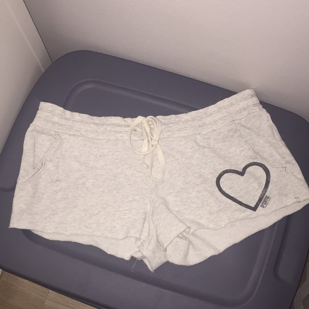 VS Pink Drawstring Light Grey Shorts